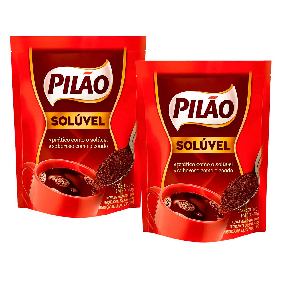 Café Solúvel em Pó Pilão 40g 2 Unidades
