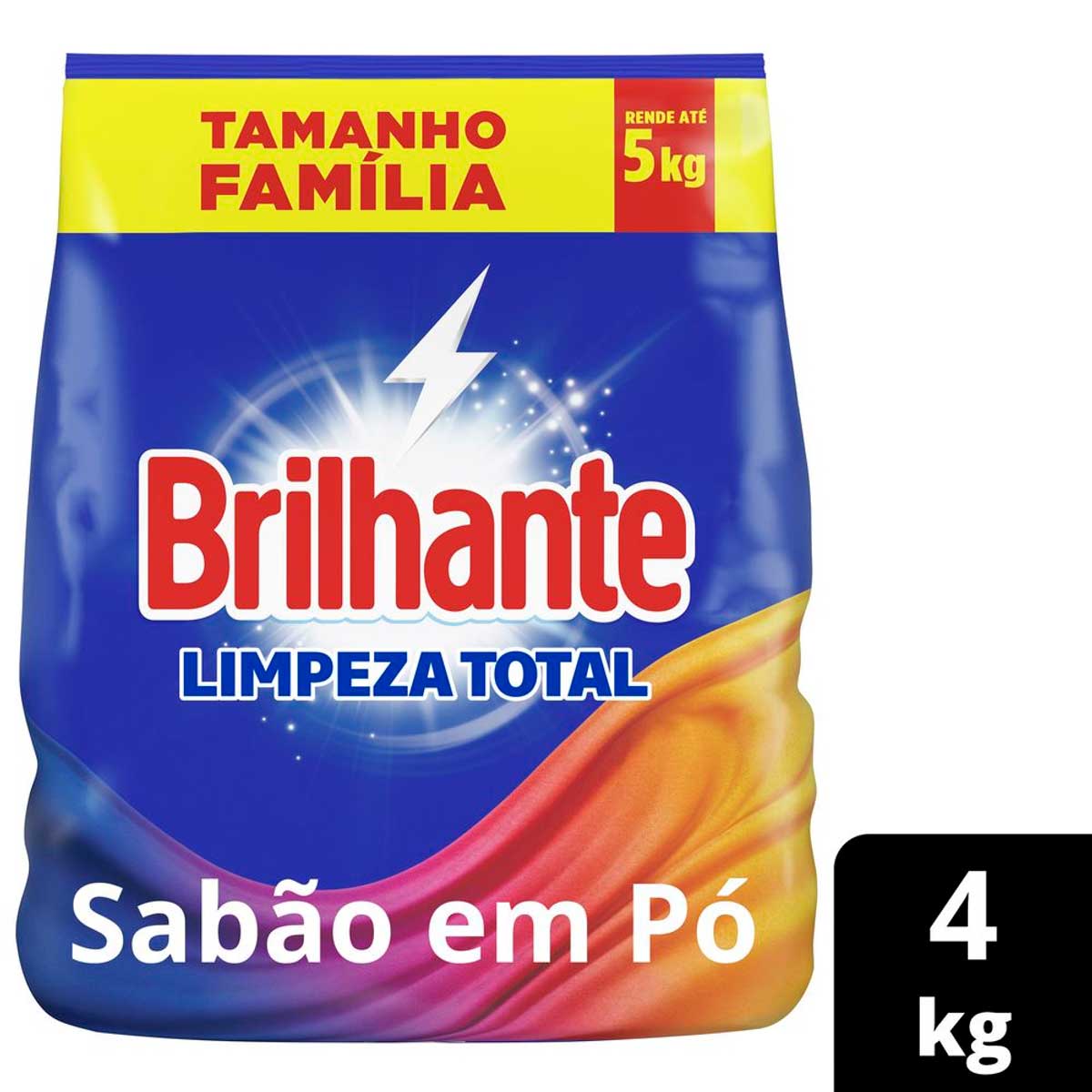 Lava-Roupas Pó Roupas Brancas E Coloridas Brilhante Limpeza Total Pacote 4kg Tamanho Família