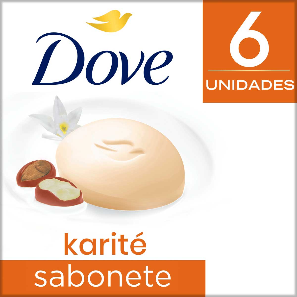 Sabonete em Barra Dove Karité e Baunilha 90g 6 unidades