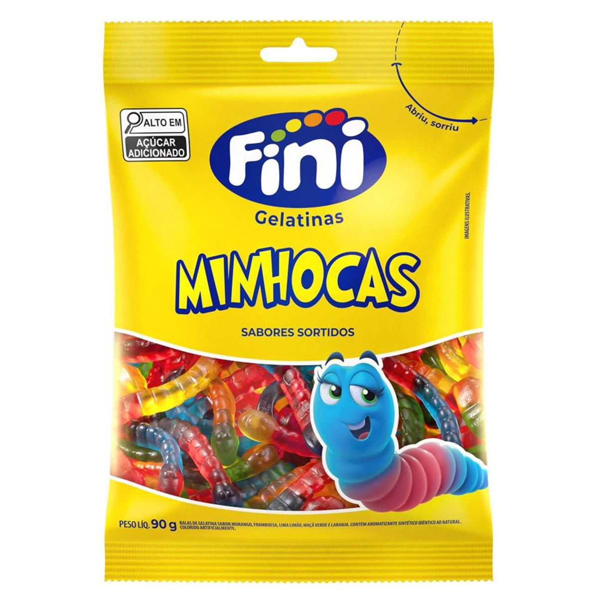 Bala de Gelatina Fini Minhocas 80g
