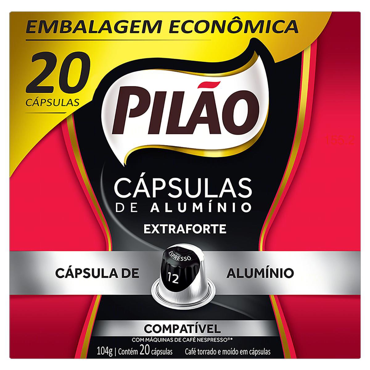 Café em Cápsulas de Torrado e moído Pilão Extraforte 12 - 104g 20 Cápsulas