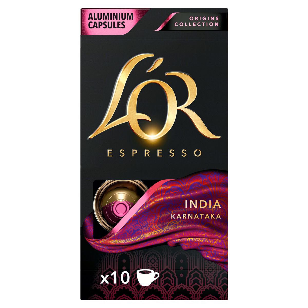 Café em Cápsula Torrado e Moído Espresso Índia L'or Origins Collection 52g 10 Unidades