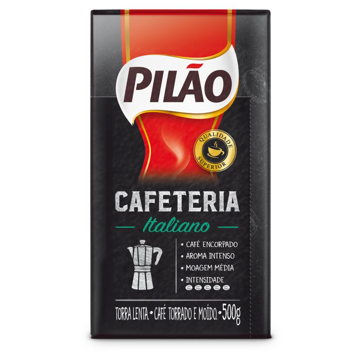 Café Torrado e Moído a Vácuo Italiano Pilão Cafeteria Pacote 500 g
