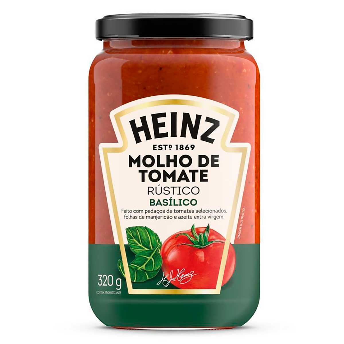 Molho de Tomate Heinz Rústico Basílico em Vidro 320g