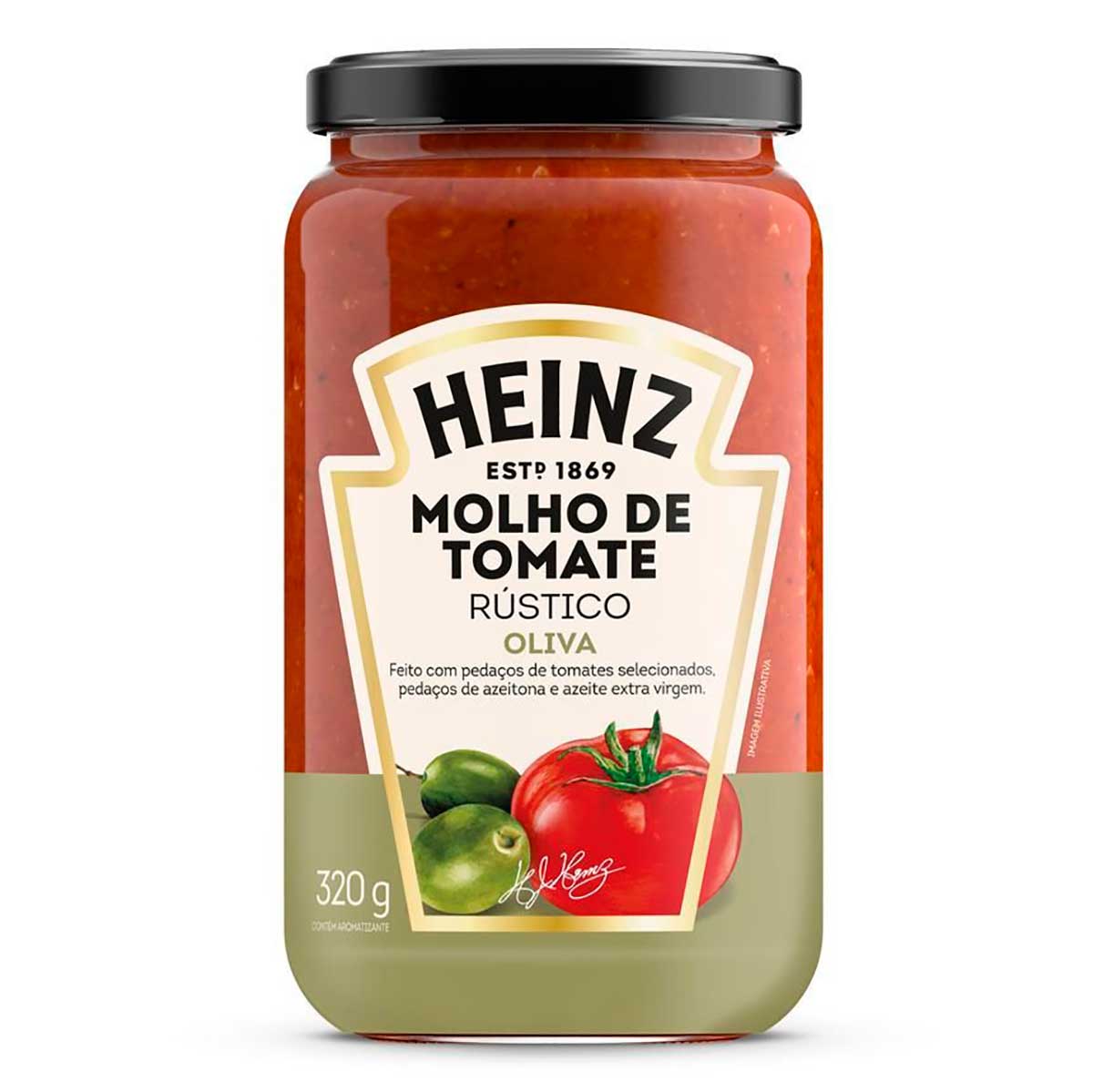 Molho de Tomate Heinz Rústico Oliva em Vidro 320g