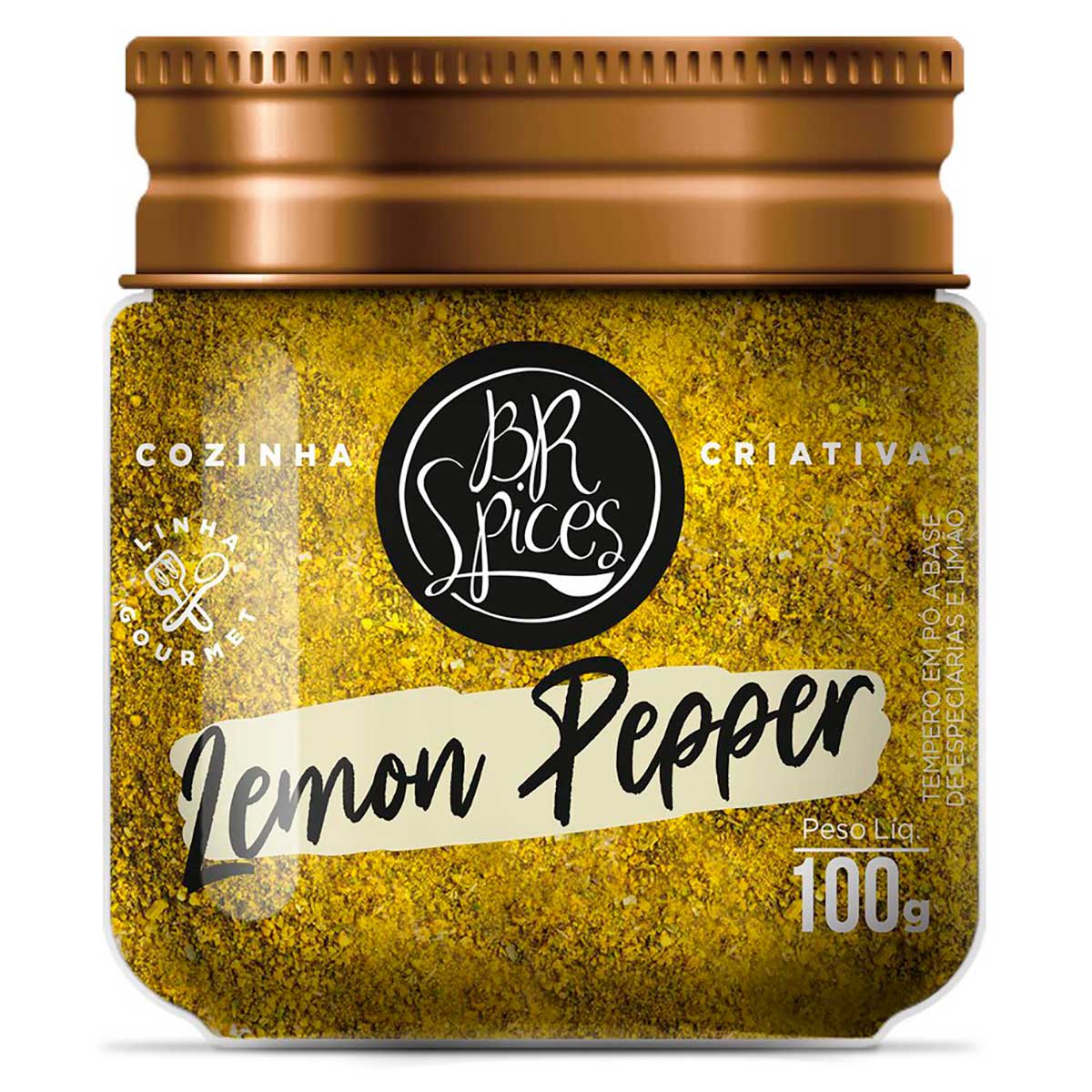 Tempero Pó Lemon Pepper Br Spices Gourmet 100g