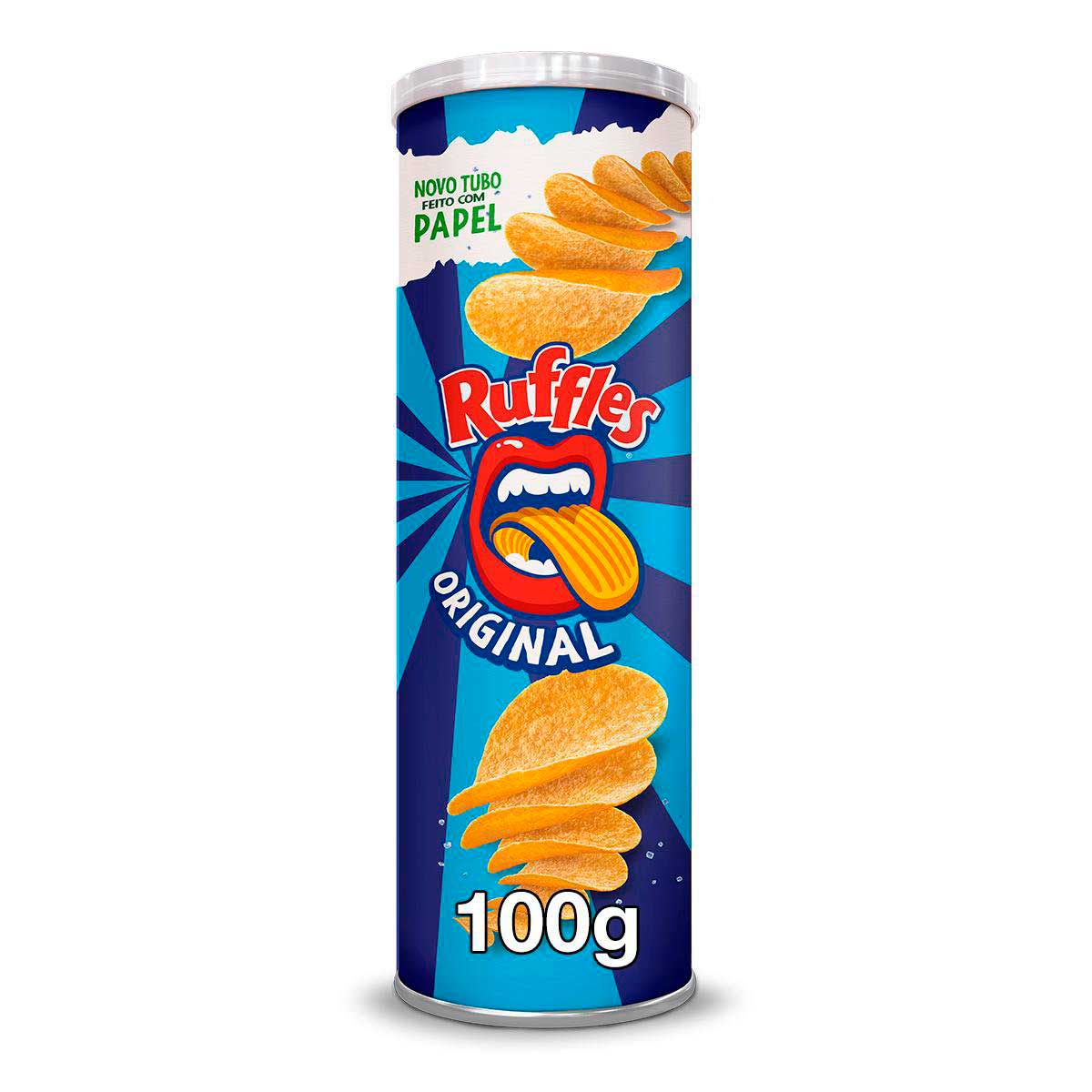 Salgadinho à Base de Batata Original Ruffles Tira Onda Elma Chips Tubo 100g