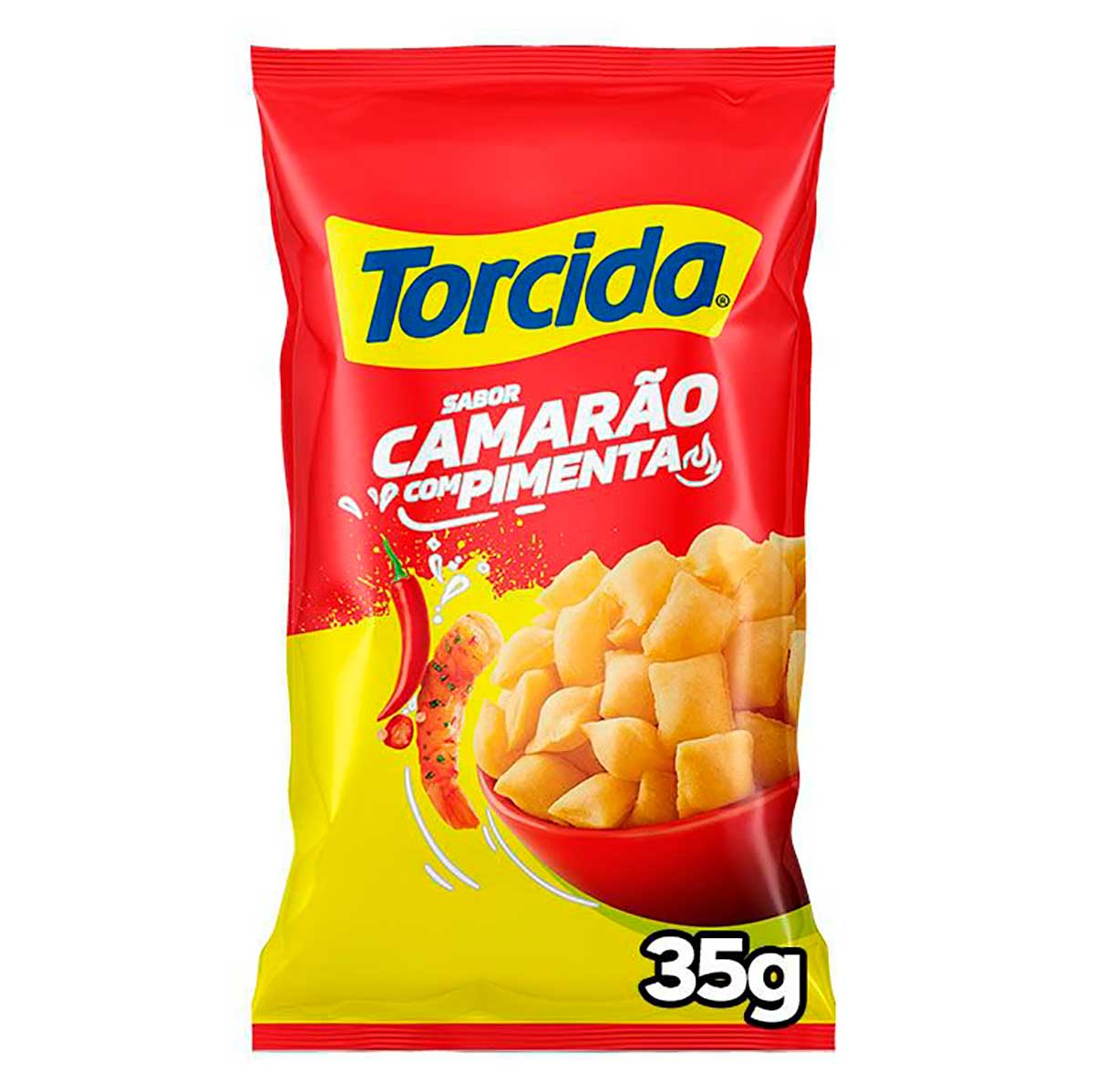 Salgadinho De Trigo Camarão Com Pimenta Torcida Pacote 35g