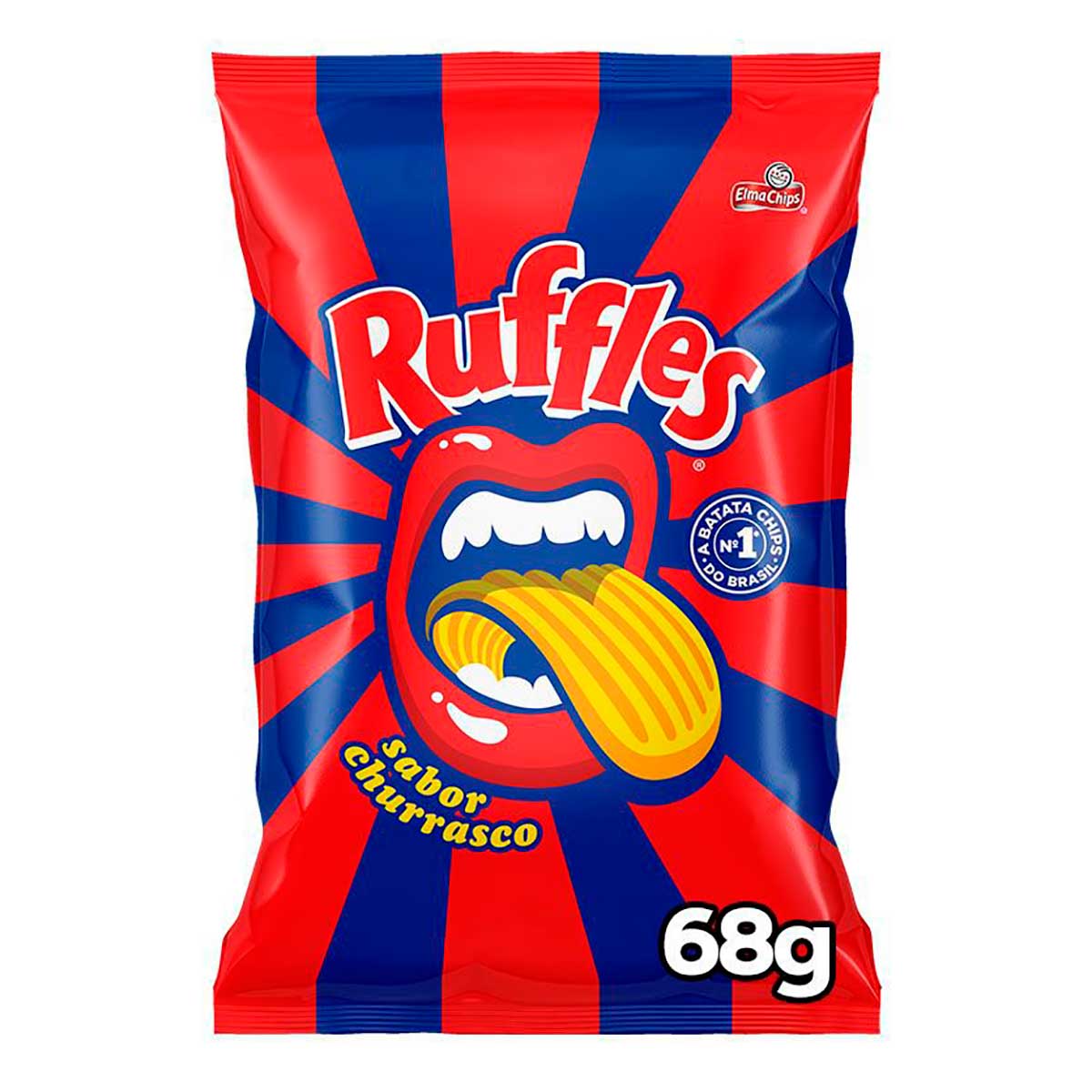 Batata Frita Ondulada Churrasco Elma Chips Ruffles 68g