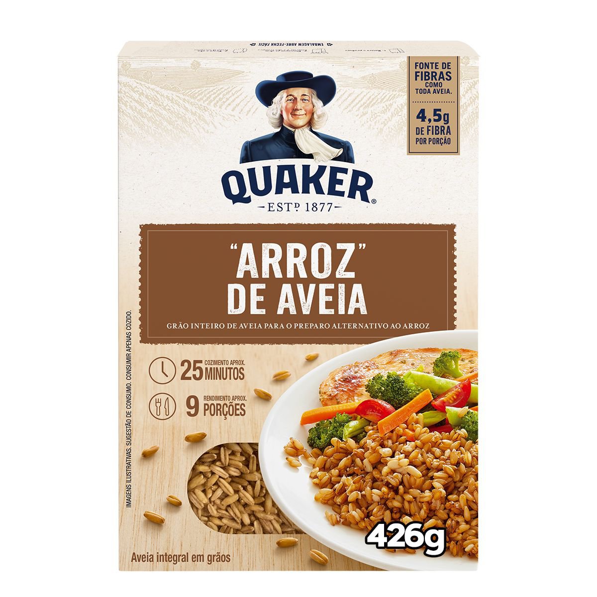 Arroz de Aveia em grãos Integral Quaker Caixa 426g