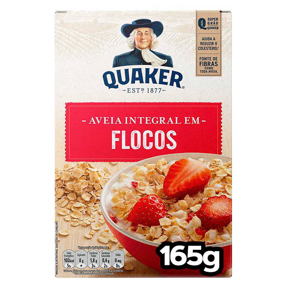 Aveia em Flocos Regulares Quaker Caixa 165g