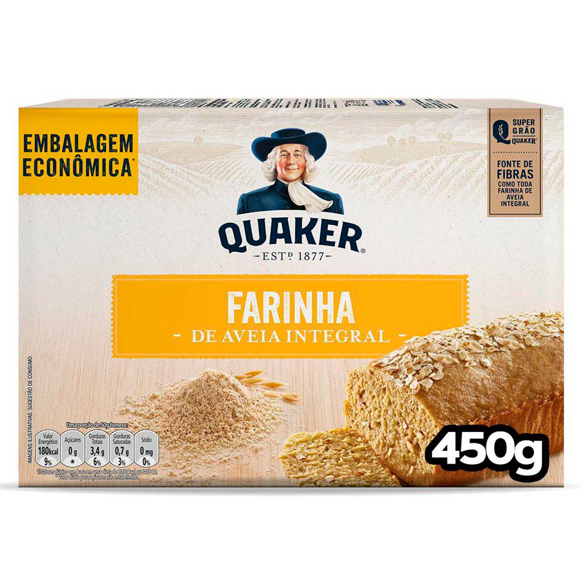 Farinha De Aveia Quaker Caixa 450g Embalagem Econômica