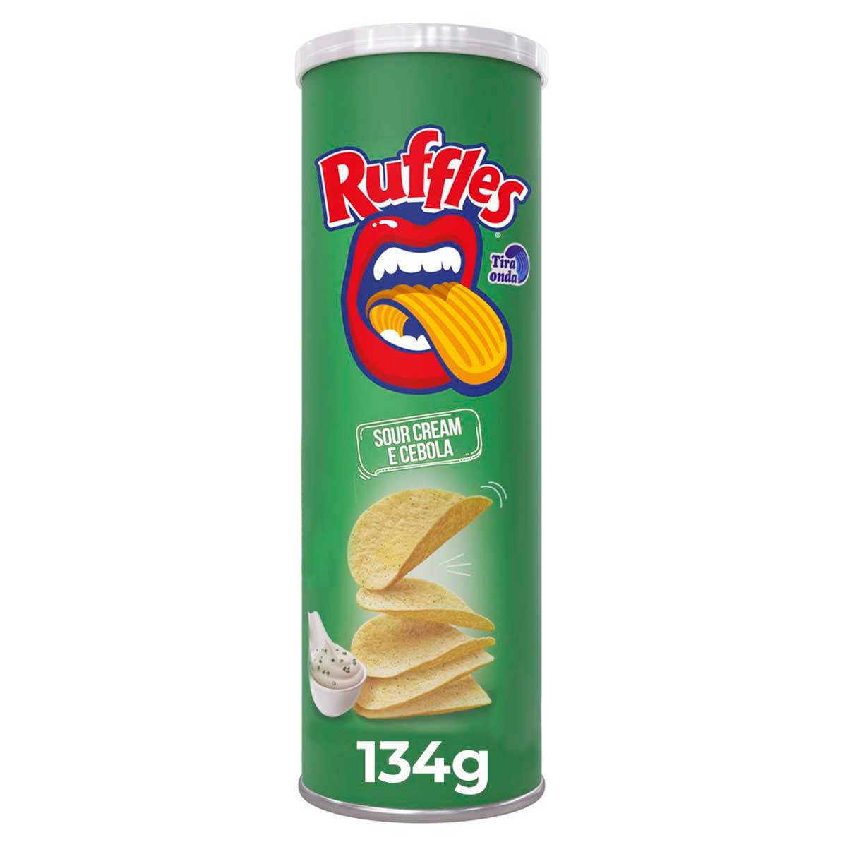 Snack de Batata Sour Cream e Cebola Elma Chips Ruffles Tira Onda Tubo 134 g