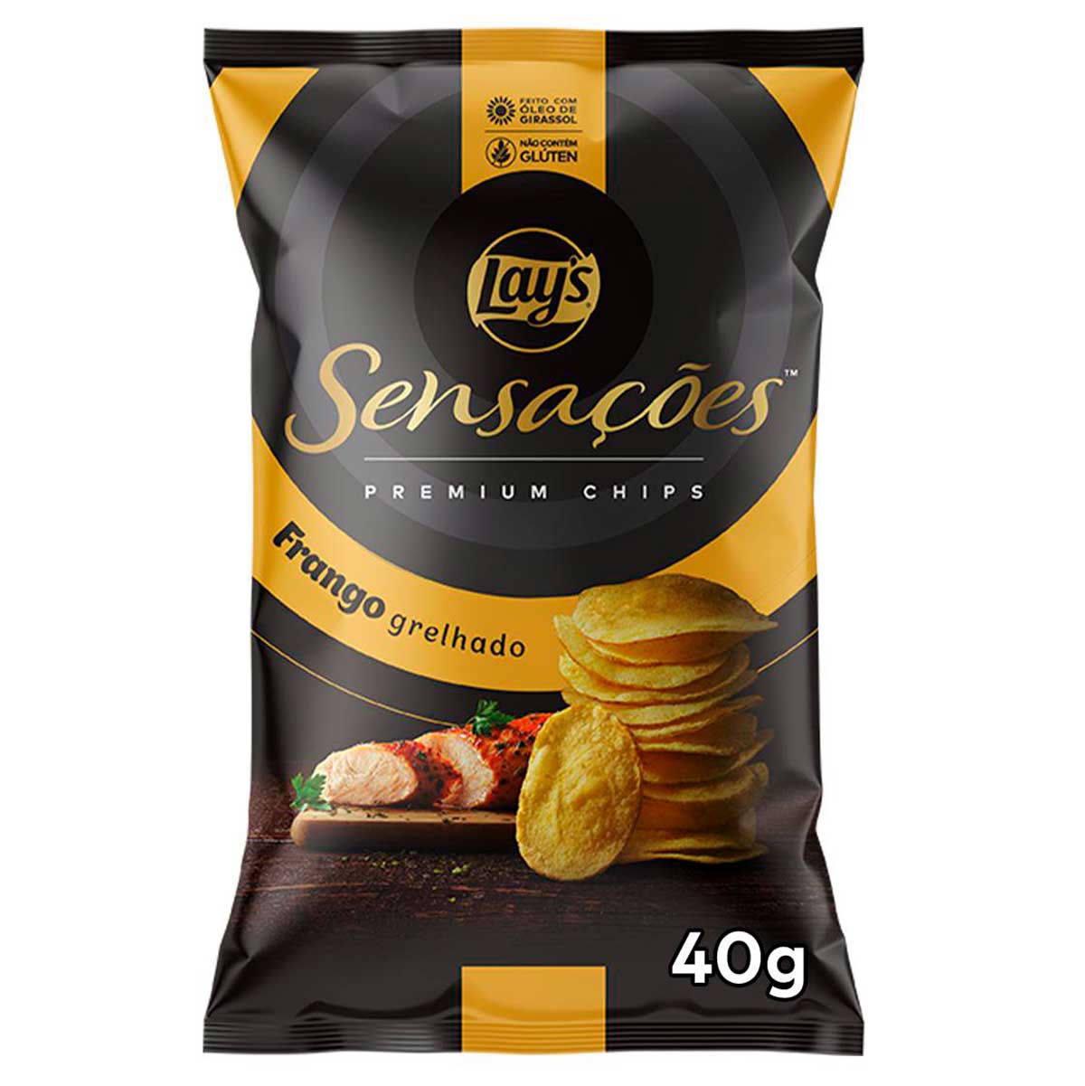 Batata Frita Lisa Sabor Frango Grelhado Lay's Sensações Premium 40g