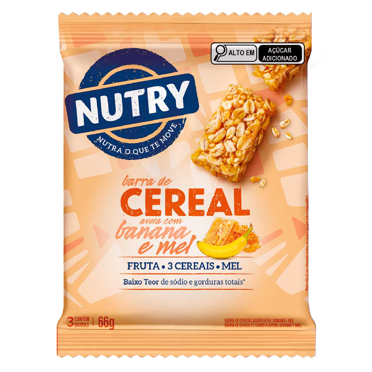 Barra de Cereal Sabor Aveia, Banana e Mel Nutry 3 Unidades