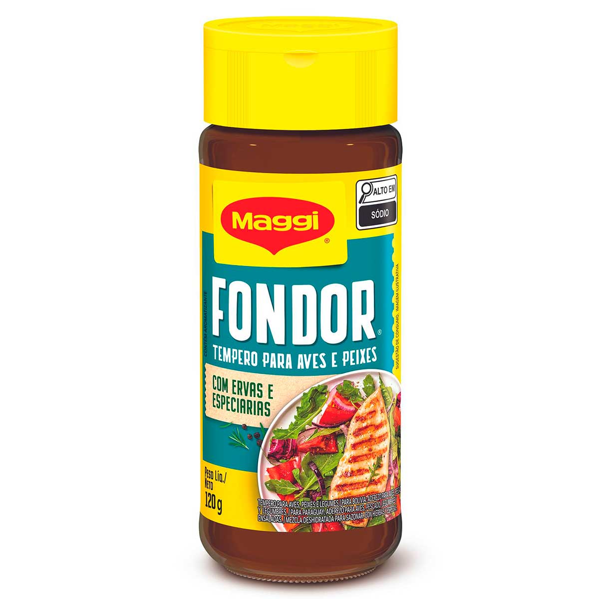 Tempero Fondor MAGGI Aves, Peixes, Legumes e Saladas Vidro 120g