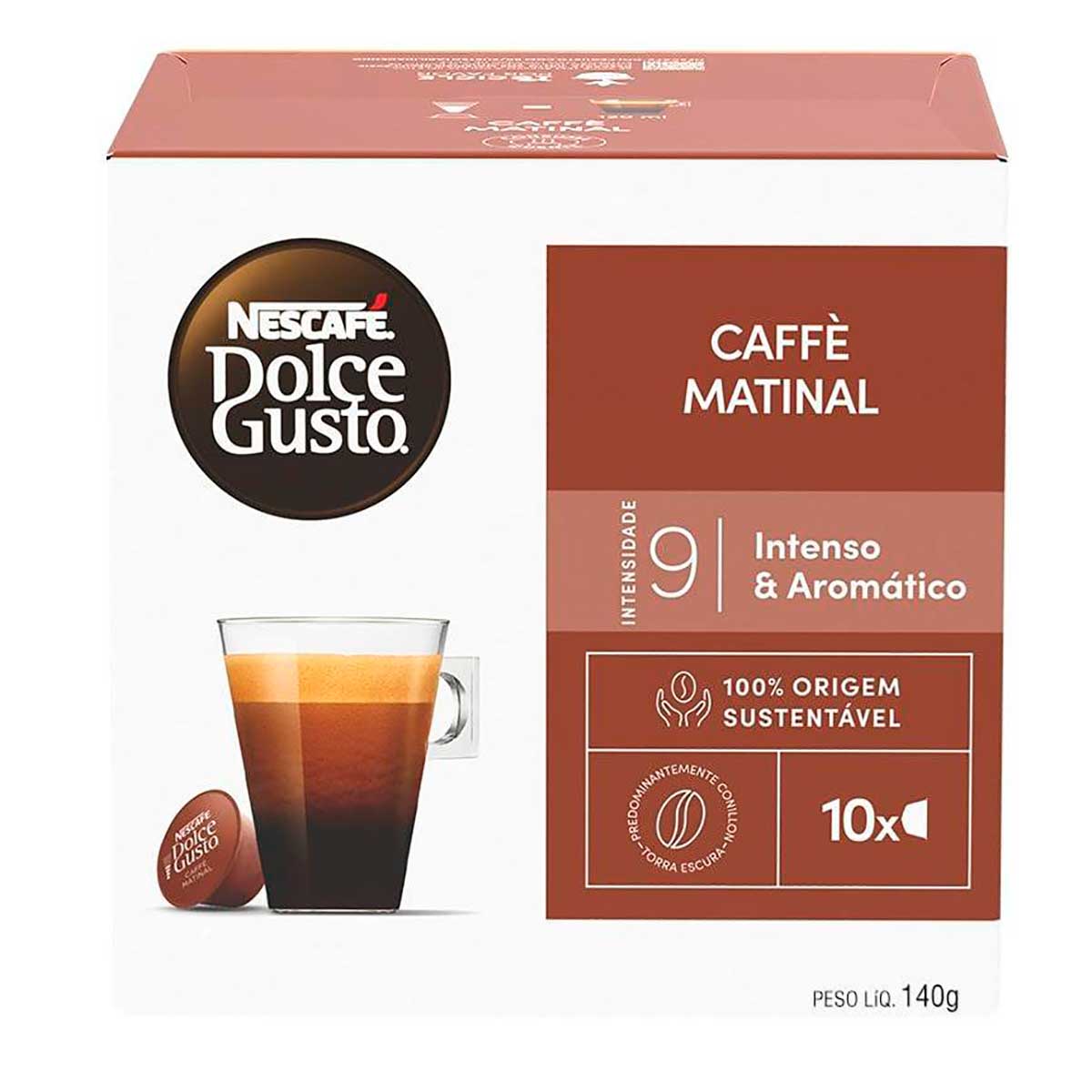 Café em Cápsula NESCAFÉ DOLCE GUSTO Caffe Matinal 10 Cápsulas 80g