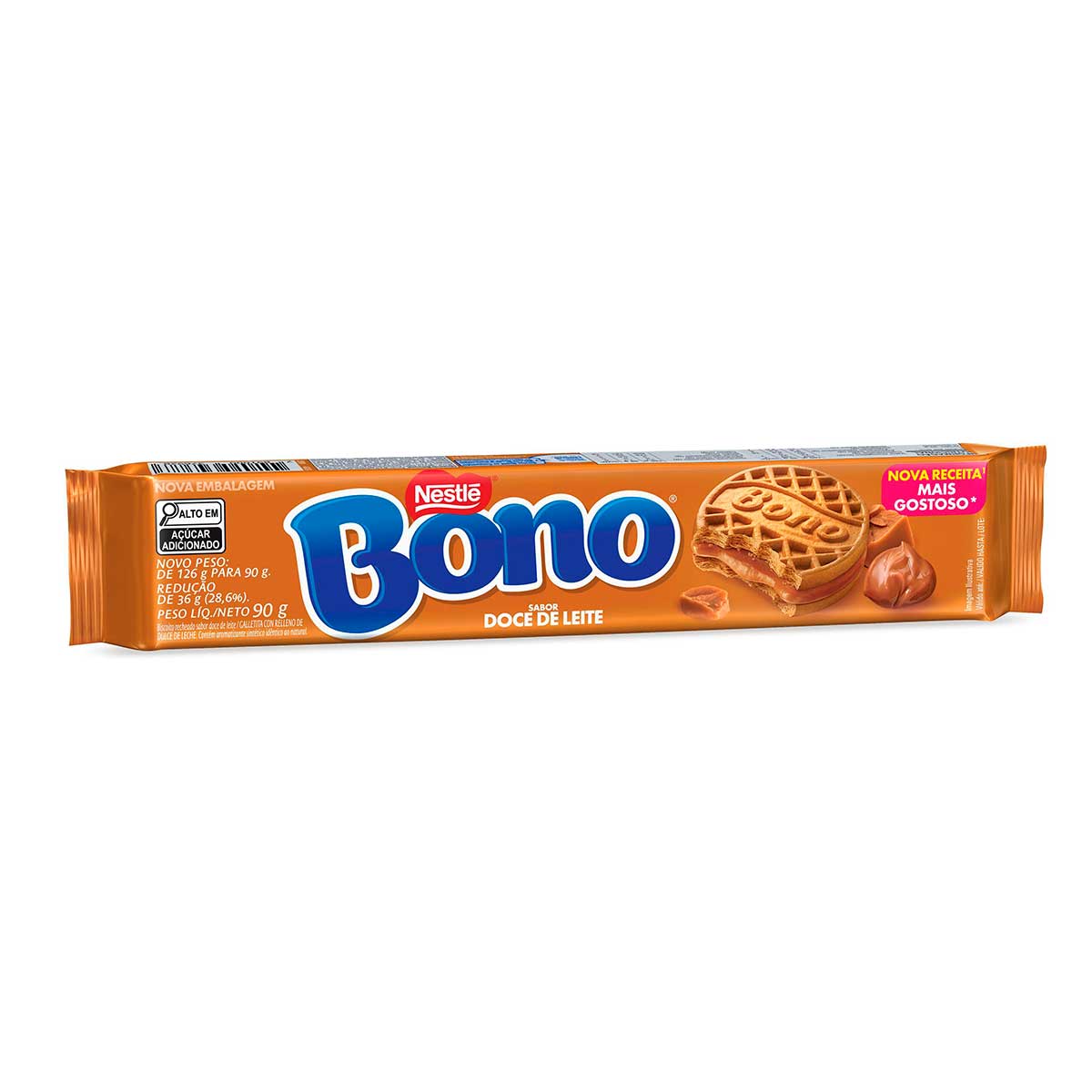 Biscoito Recheado Bono Doce De Leite 90g
