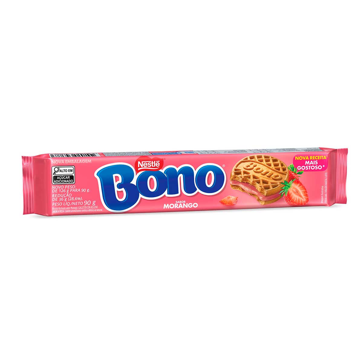 Biscoito Recheado Bono Morango 90g