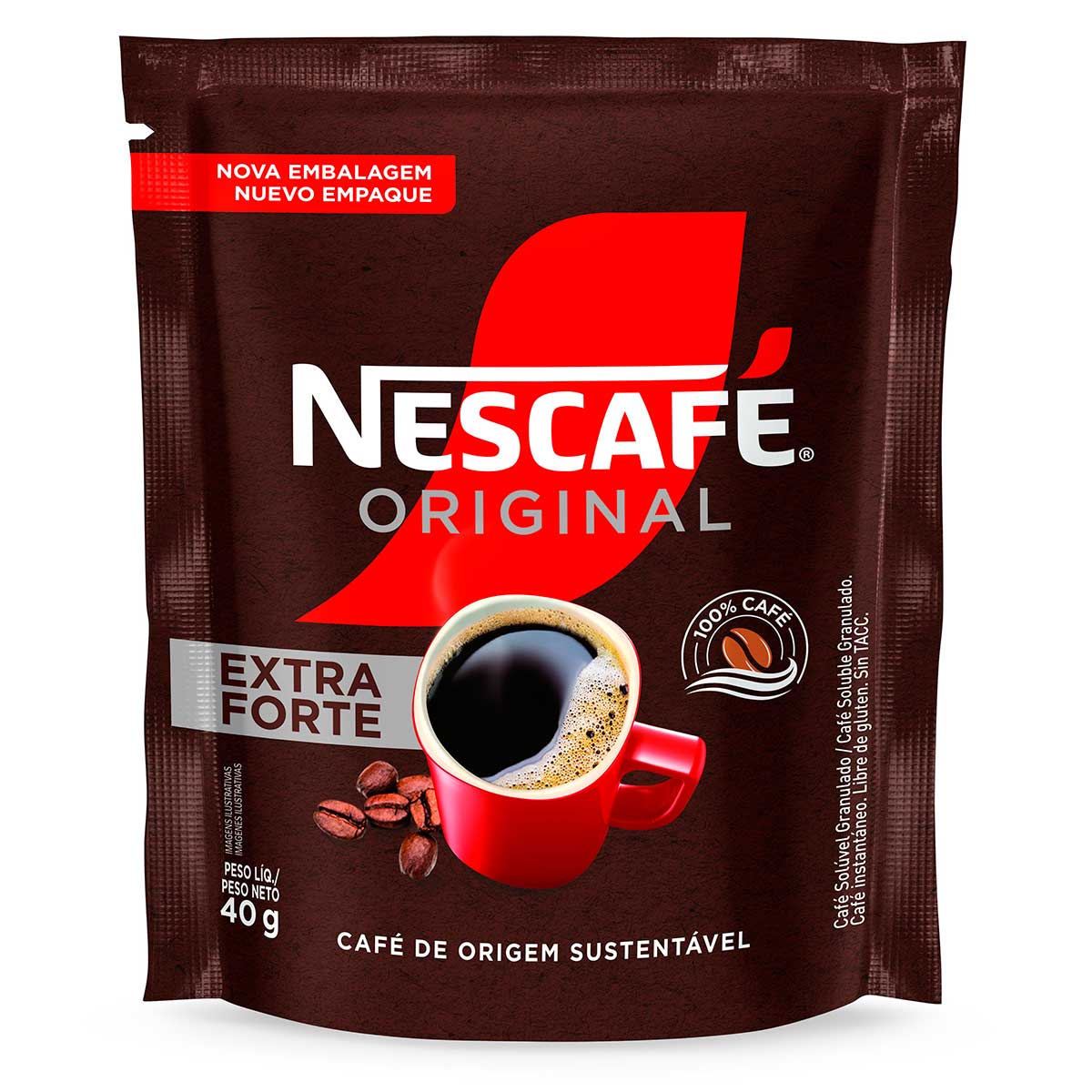 Café Solúvel Nescafé Original Extra Forte Sachê 40g