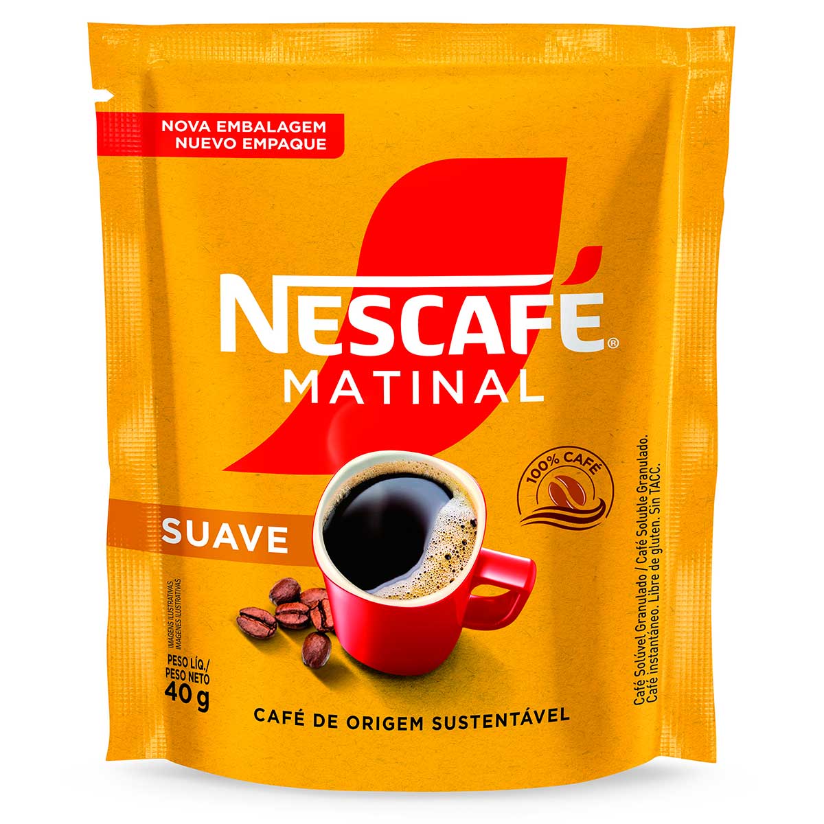 Café Solúvel Nescafé Matinal Suave Sachet 40g