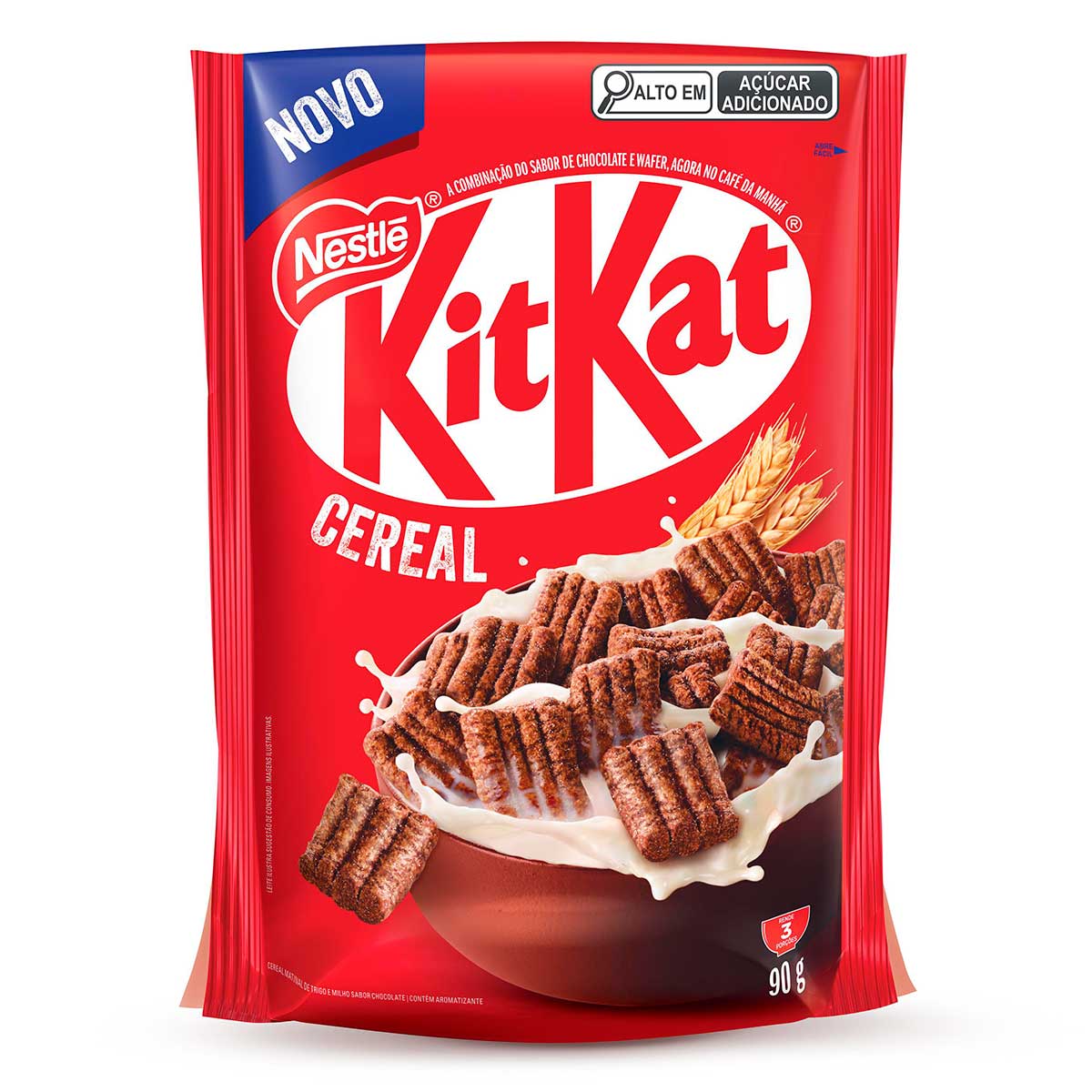 Cereal Matinal de Trigo e Milho Integral 31,7% Chocolate Kitkat 90g