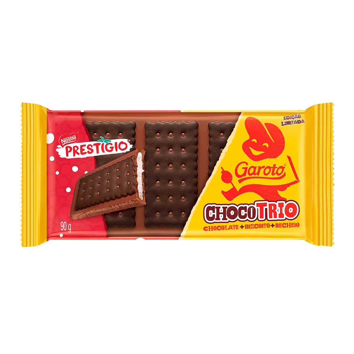 Chocolate ao Leite Recheio Prestígio Garoto Chocotrio 90g