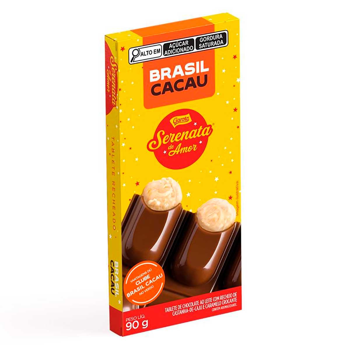 Chocolate ao Leite Recheio Serenata de Amor Brasil Cacau 90g