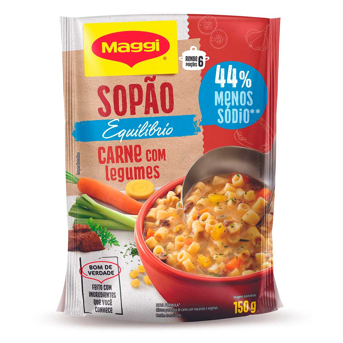 Sopão MAGGI Equilibrium Carne com Legumes 150g