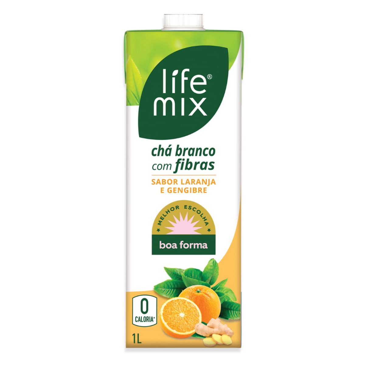 Chá Branco Funcional Sabor Laranja e Gengibre Life Mix Boa Forma 1 Litro