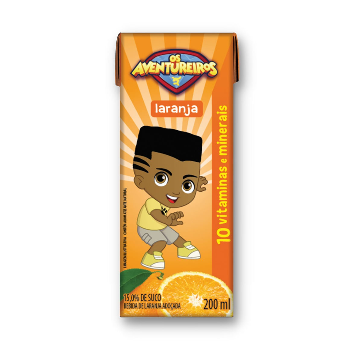 Bebida Adoçada Laranja  Imunomix Os Aventureiros Caixa 200 ml