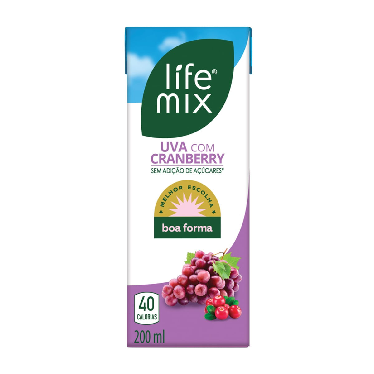 Néctar de Uva e Cranberry Funcional Life Mix 200ml