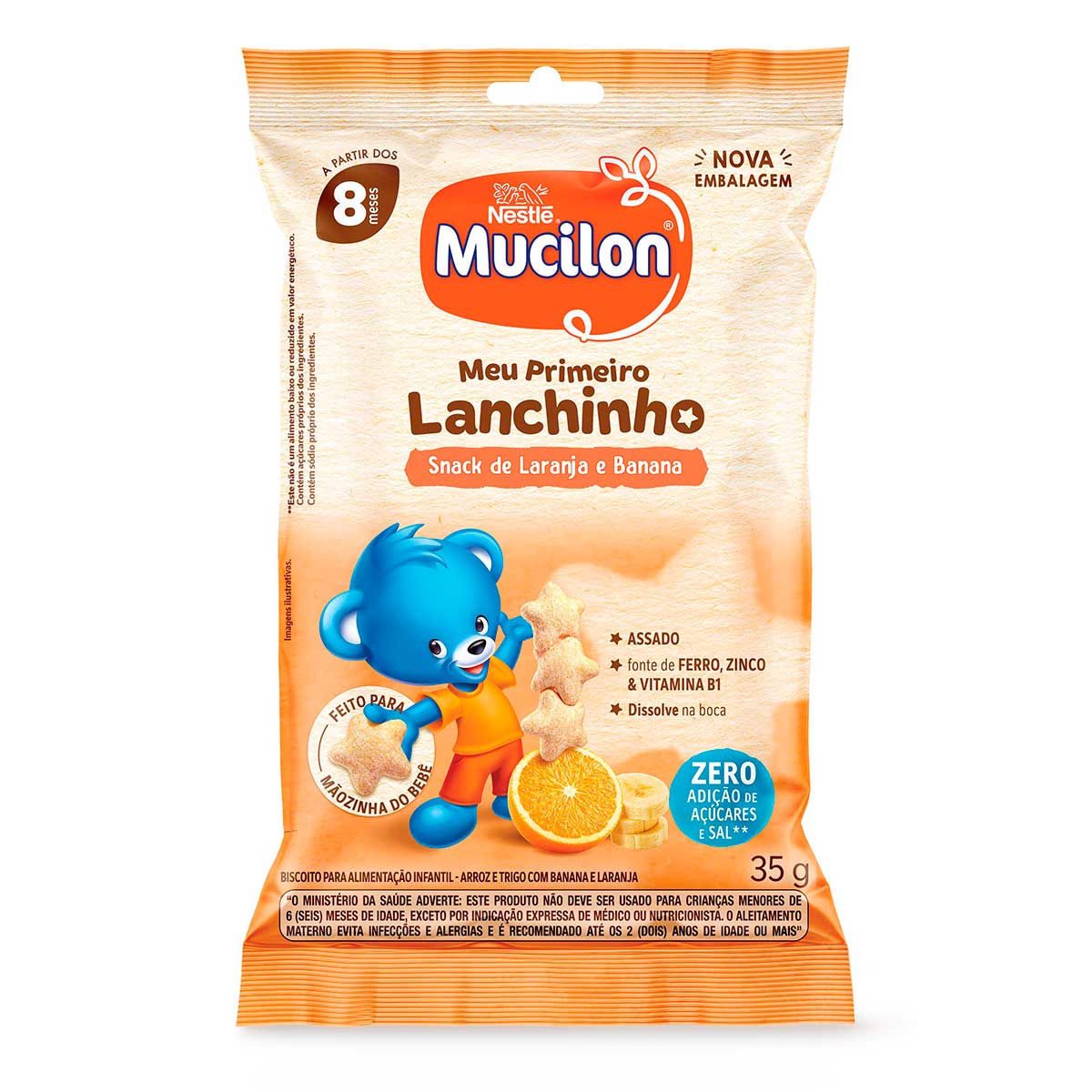 Snack Mucilon Laranja e Banana 35g