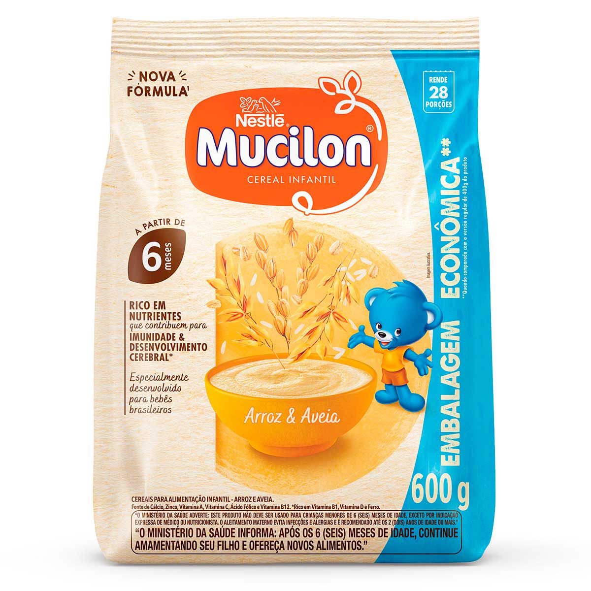 Cereal Infantil Mucilon Arroz e Aveia 600g