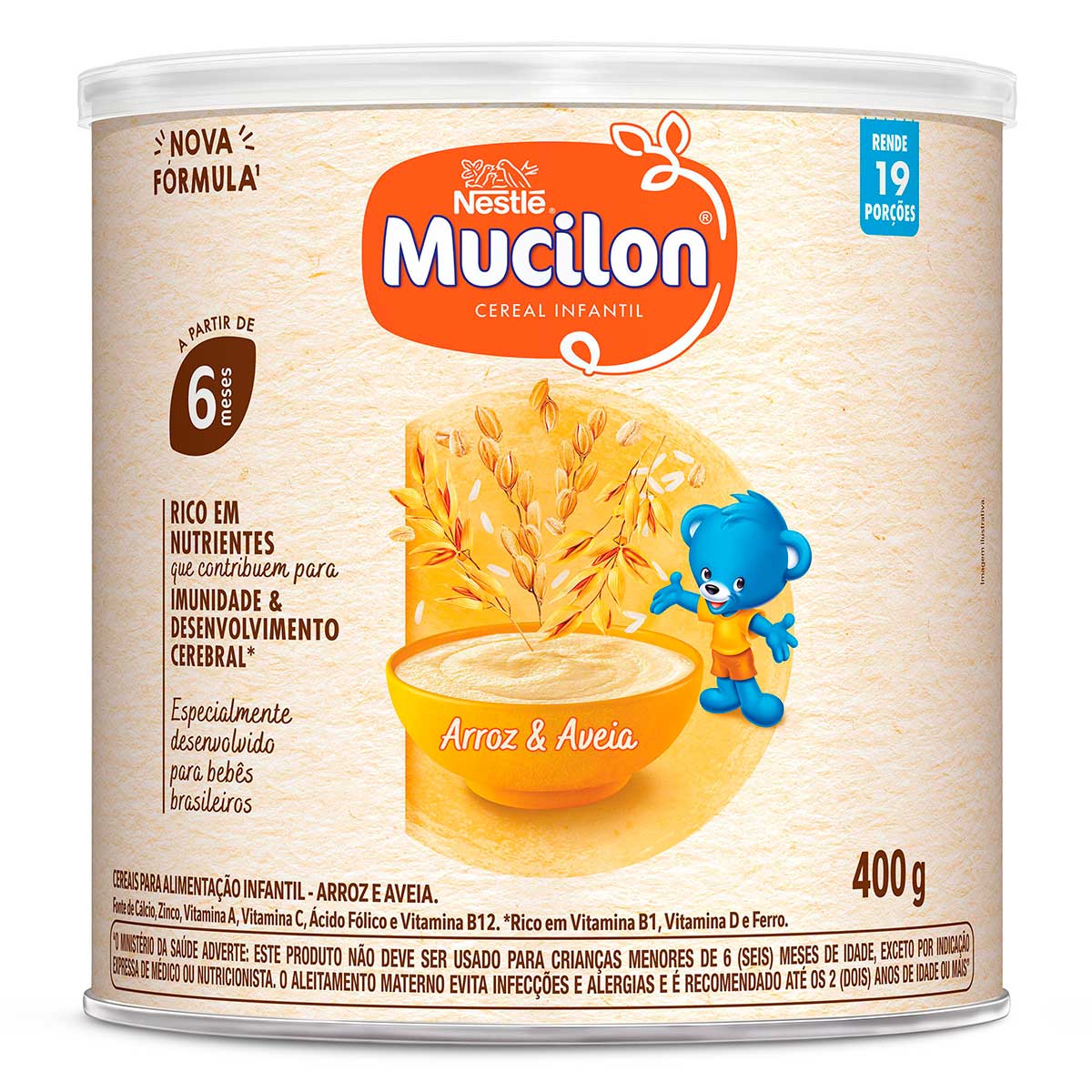 Cereal Infantil Mucilon Arroz e Aveia 400g