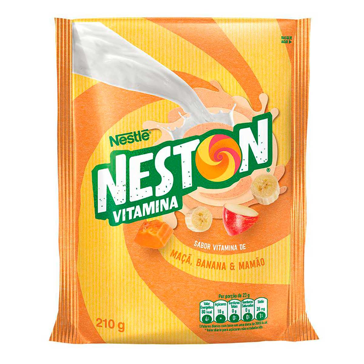 NESTON Vitamina - Pó para preparo instantâneo Maçã, Banana e Mamão 210g