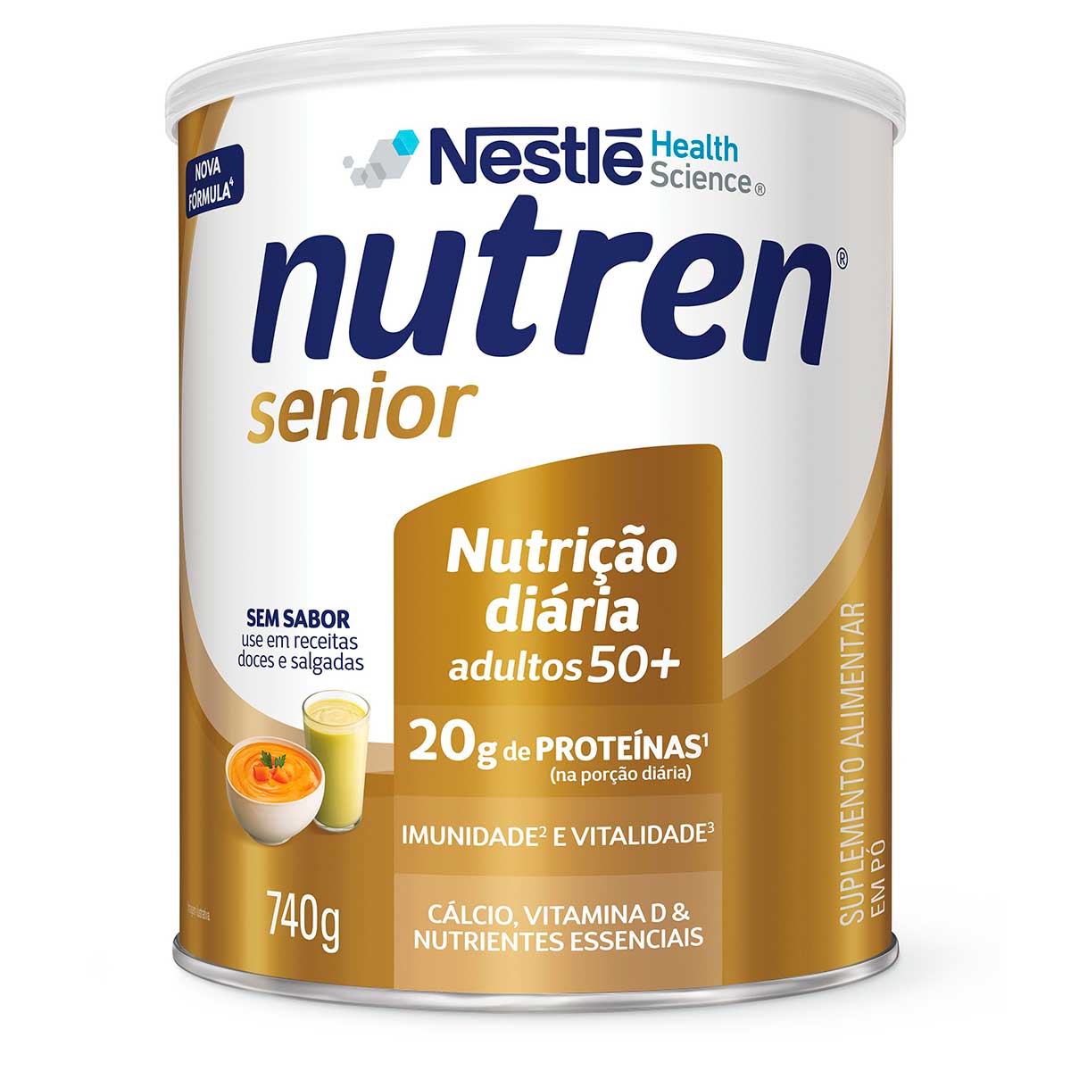 Complemento Alimentar Nutren Senior Sem Sabor 740g
