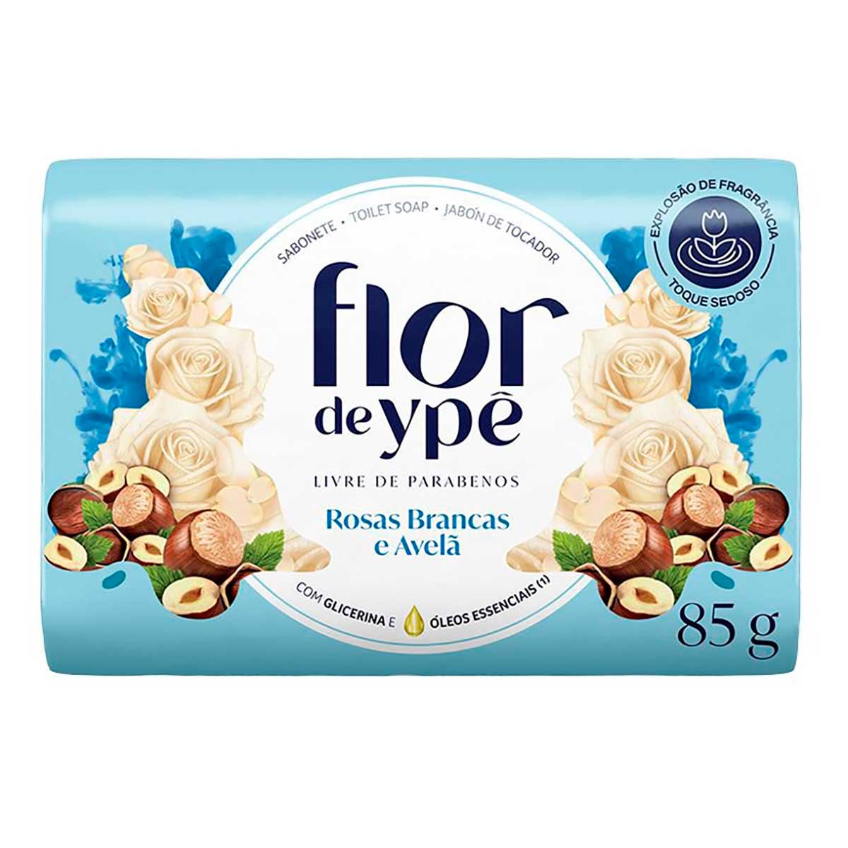 Sabonete Flor de Ypê Rosas Brancas e Avelã 85g