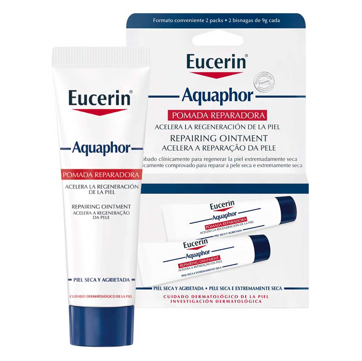 Kit Pomada Reparadora Aquaphor Pele Sensível Eucerin 2 Unidades 55ml