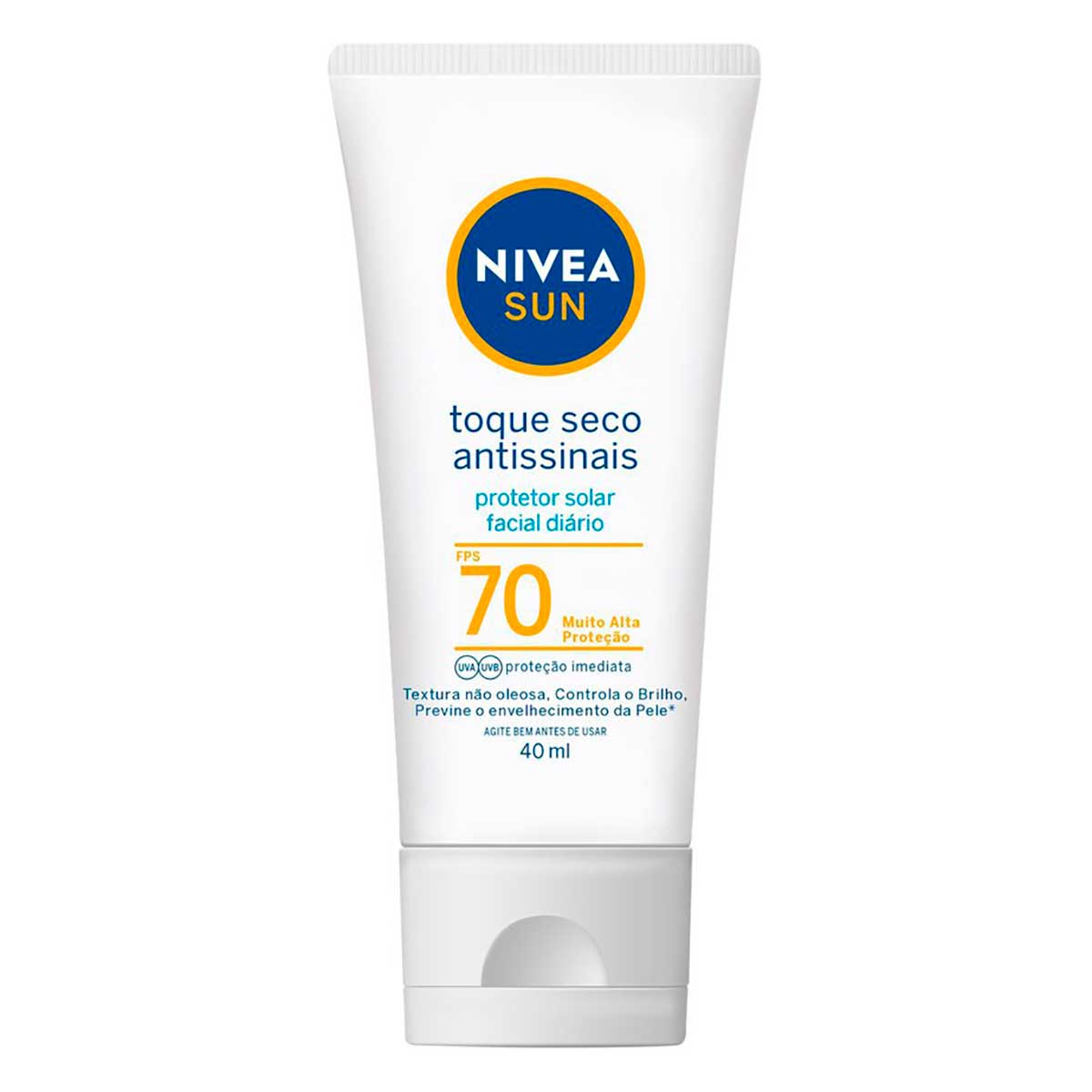 Protetor Solar Facial Toque Seco Antissinais FPS 70 NIVEA SUN 40ml