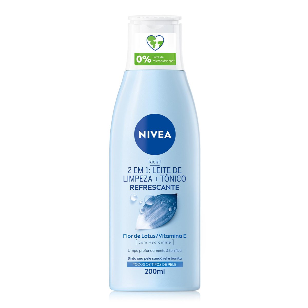 Loção 2 em 1 NIVEA Leite de limpeza + Tônico Refrescante 200ml