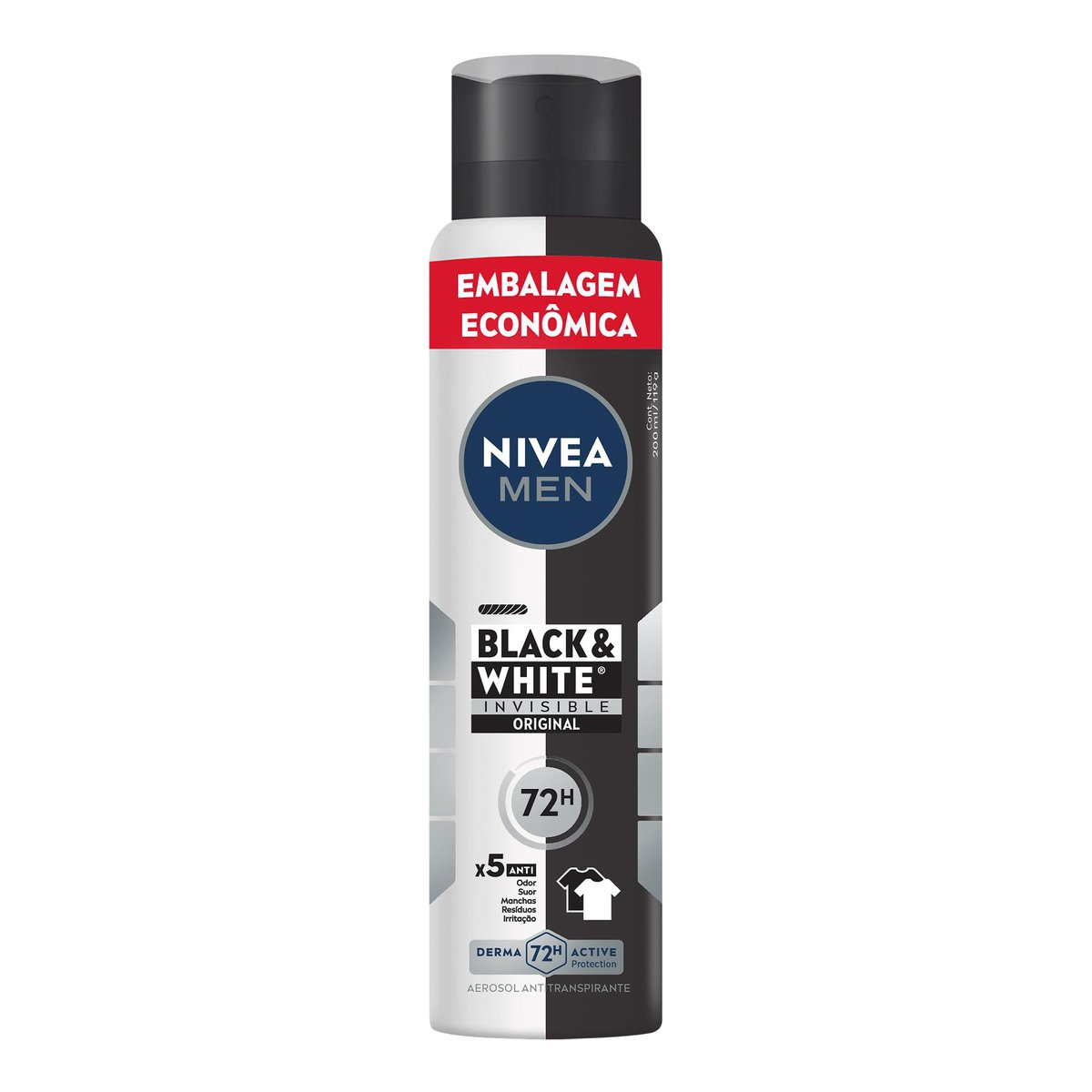 Desodorante Aerossol NIVEA MEN Black & White Invisible Original 200ml
