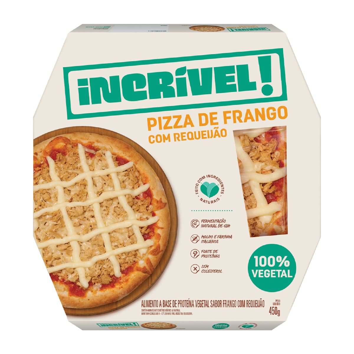 Pizza De Frango Com Requeijão 100% Vegetal Incrível 450g