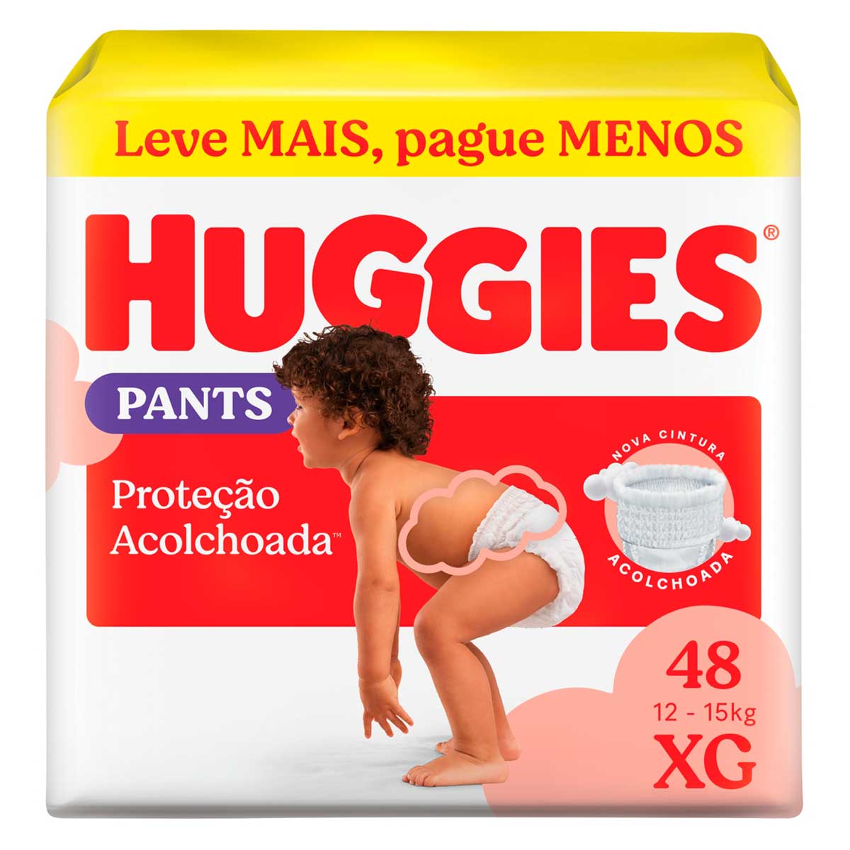 Fralda Pants Roupinha HUGGIES Proteção Acolchoada XG 48 Unidades