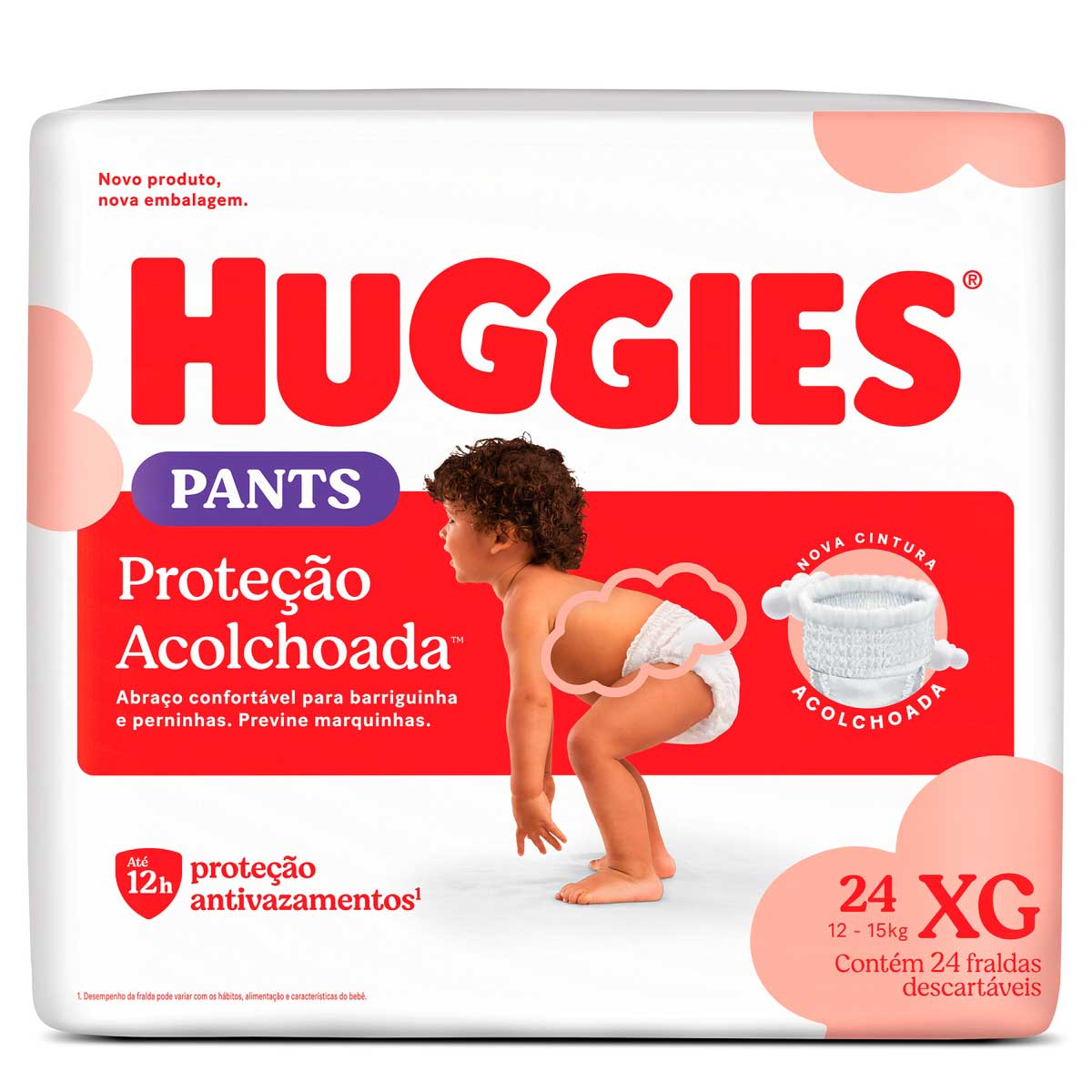 Fralda Pants Roupinha HUGGIES Proteção Acolchoada XG 24 Unidades