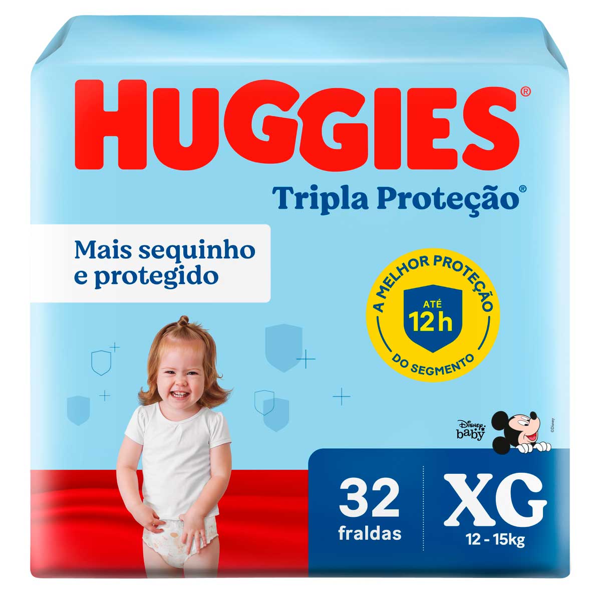 Fralda Descartável Infantil Huggies Tripla Proteção Xtra-Protect XG Pacote 32 Unidades