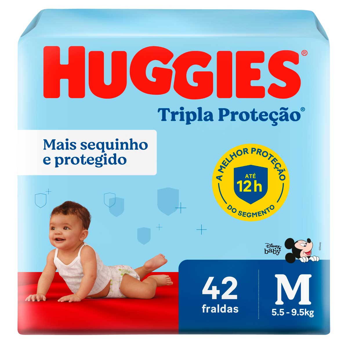 Fralda Descartável Infantil Huggies Tripla Proteção Xtra-Protect M Pacote 42 Unidades