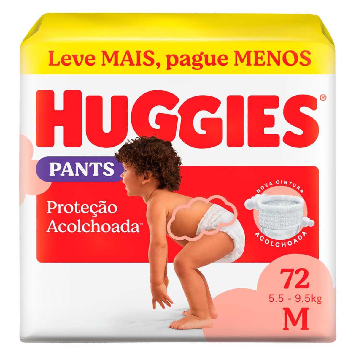 Fralda Pants Roupinha HUGGIES Proteção Acolchoada M 72 Unidades