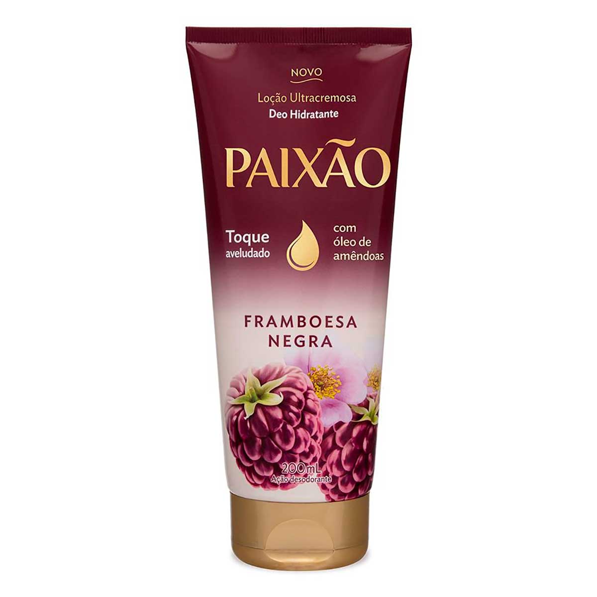 Hidratante Paixão Framboesa Negra com Hibisco Ultra cremoso ação desodorante 200ml