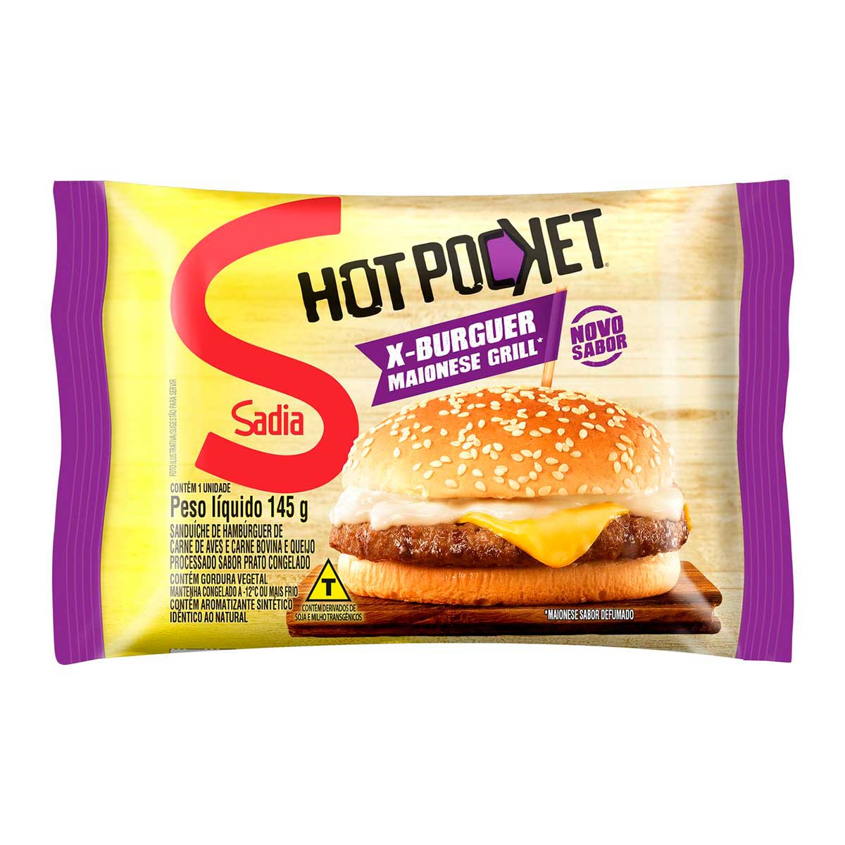 Sanduíche Congelado X-Burguer Maionese Grill Sadia Hot Pocket 145 g